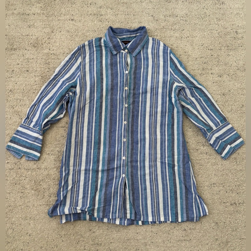 Multiples Linen Shirt Dress